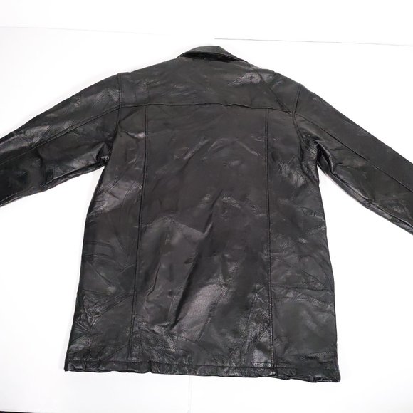 Haband Executive Division Unisex Vintage Style Patchwork Leather Coat  M NWOT - Picture 5 of 7